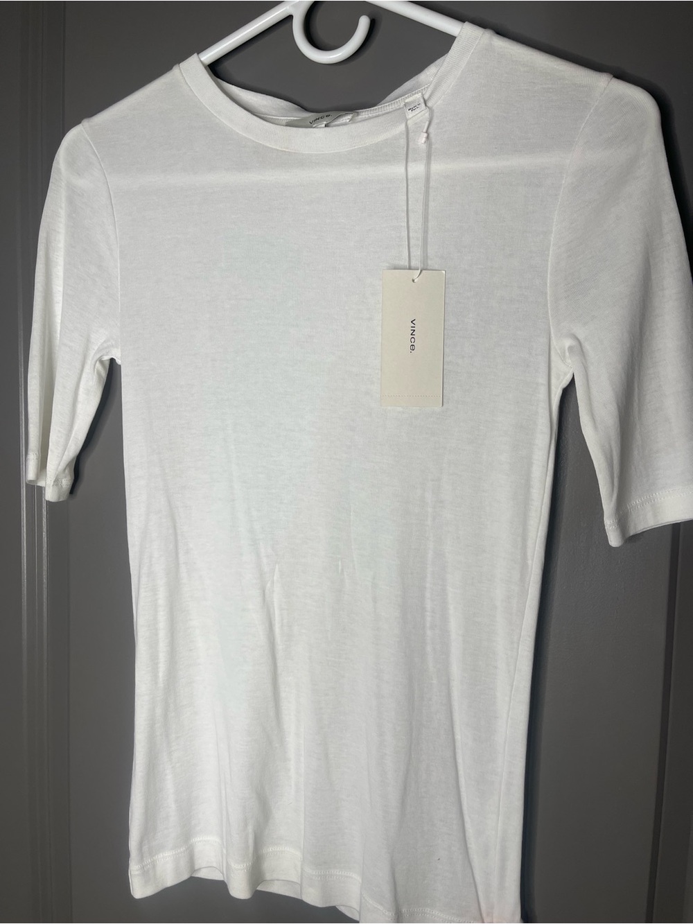 Vince White Crewneck Short Sleeve Tee